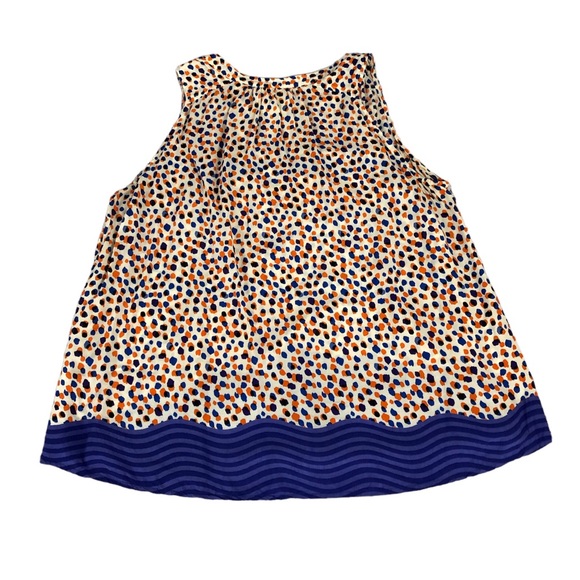 Women's Maeve Anthropologie White/Orange/Blue Abstract Sleeveless Blouse. Size 2 - Picture 11 of 11